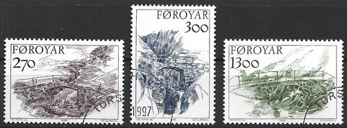 Färöer alte brücken - färöer, satz