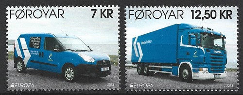 Färöer postfahrzeuge satz - färöer,